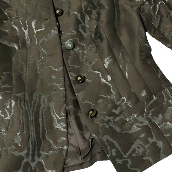 NWT Escada Jacket - Black Metallic 3/4 Sleeve - Size 10 - Picture 15 of 16